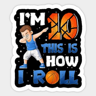 10th Birthday Boy Basketball Ten 10 Year Old Sticker